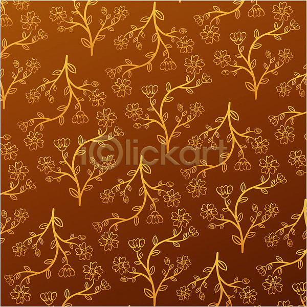 사람없음 EPS 일러스트 갈색 꽃 꽃무늬 무늬 문양 백그라운드 식물패턴 패턴