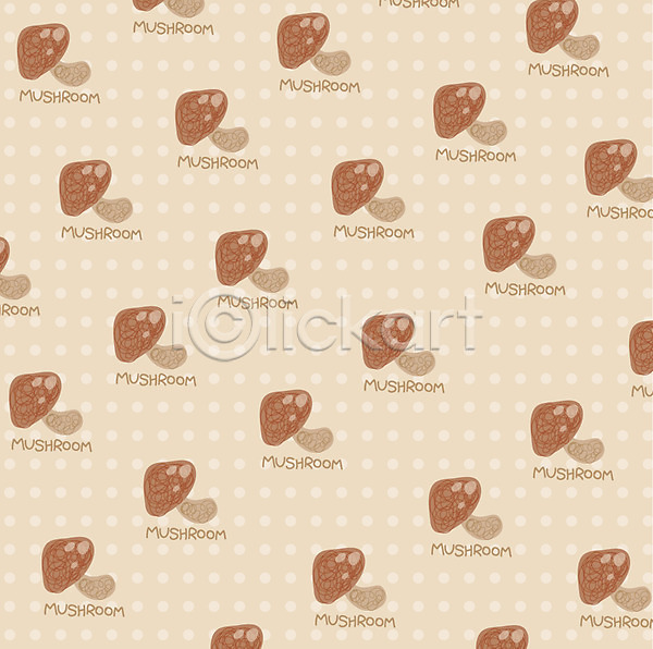 사람없음 EPS 일러스트 무늬 문양 물방울무늬 백그라운드 버섯 식재료 패턴