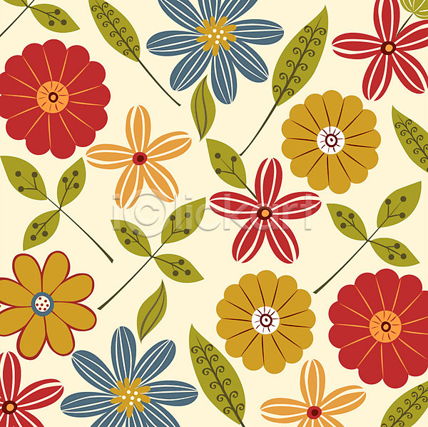 사람없음 EPS 일러스트 꽃 꽃무늬 나뭇잎 무늬 문양 백그라운드 잎 패턴