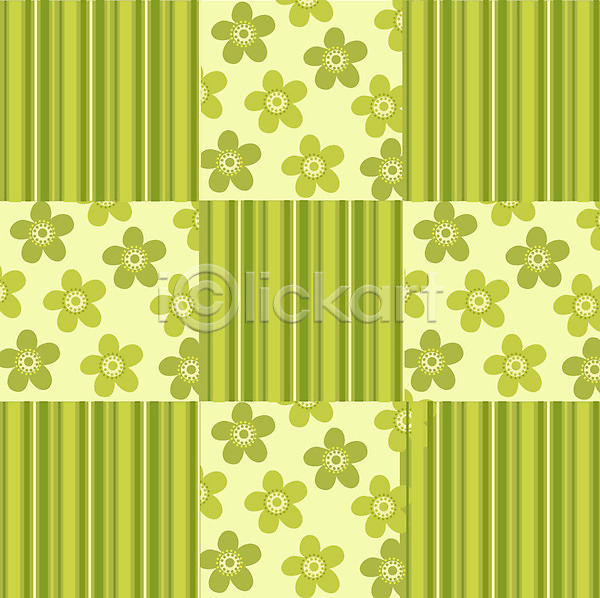 사람없음 EPS 일러스트 꽃 꽃무늬 무늬 문양 백그라운드 세로줄 초록색 컬러 패턴