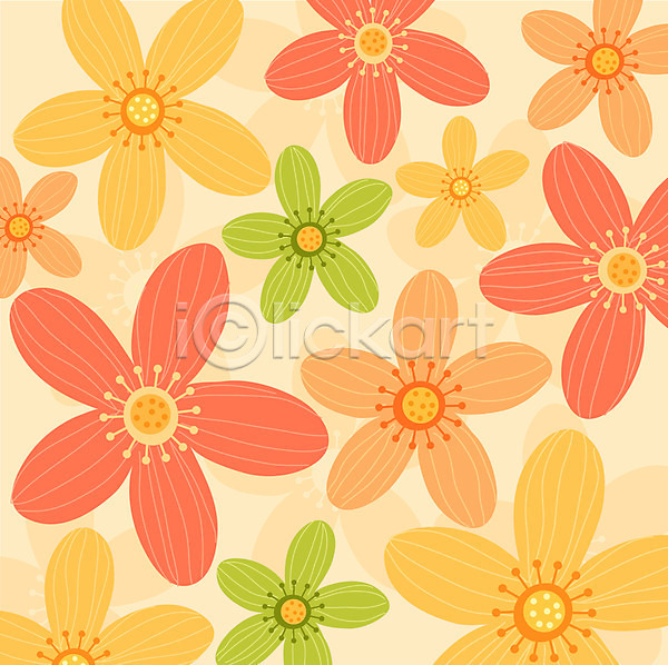 사람없음 EPS 일러스트 꽃 꽃무늬 무늬 문양 백그라운드 패턴