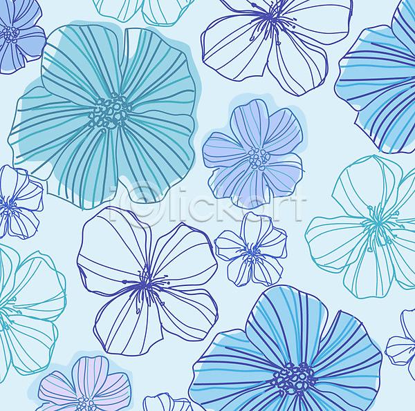 사람없음 EPS 일러스트 꽃 꽃무늬 꽃잎 무늬 문양 백그라운드 컬러 파란색 패턴