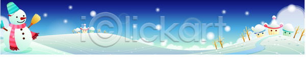 배너템플릿 템플릿 가로배너 겨울 계절 나무 눈 눈사람 마을 사계절 설경 이미지템플릿 자연 주택