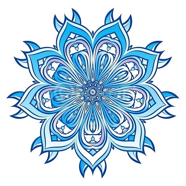 축하 화려 사람없음 EPS 실루엣 아이콘 일러스트 해외이미지 겨울 그래픽 꽃무늬 눈꽃무늬 눈송이 디자인 모양 백그라운드 세트 스타일 원형 장식 추상 파란색 패턴 해외202004 흰색