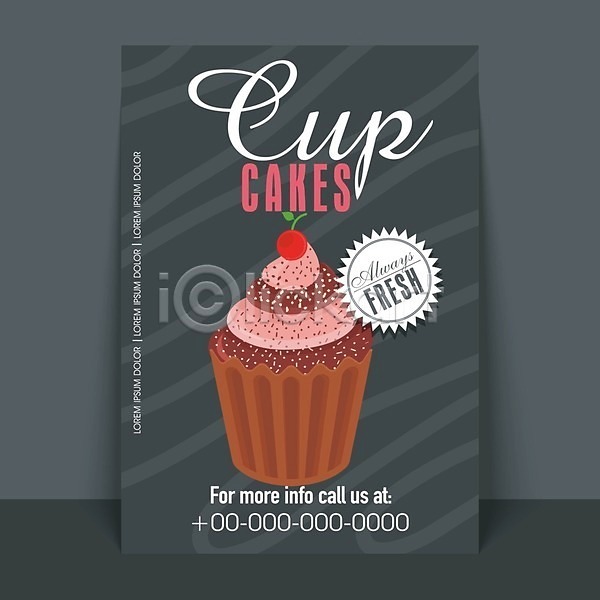 사람없음 EPS 일러스트 해외이미지 디저트 맛있는 머핀 생일카드 축하카드 카드(감사) 컵케이크 케이크 해외202004