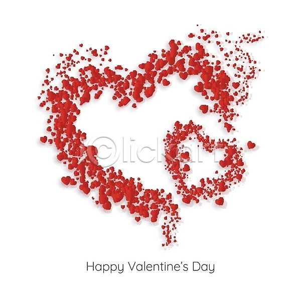 사랑 축하 사람없음 EPS 일러스트 해외이미지 발렌타인데이 빨간색 컨셉 프레임 하트 해외202004 흰색