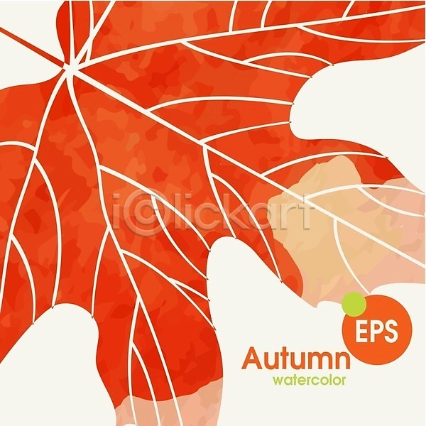 사람없음 EPS 일러스트 해외이미지 가을(계절) 단풍 백그라운드 빨간색 수채화(물감) 식물 잎 자연 해외202004