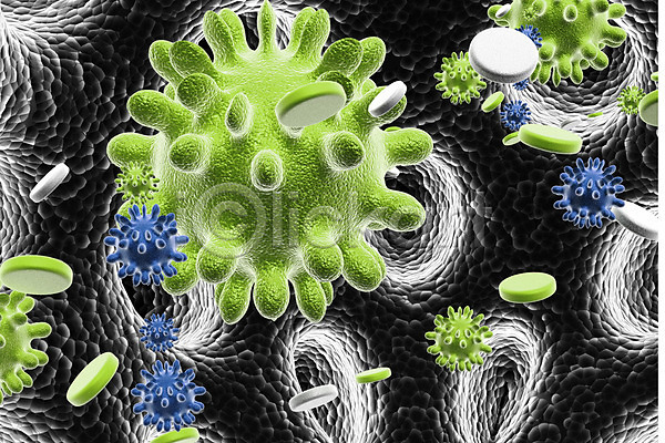 사람없음 3D JPG 일러스트 포토 해외이미지 박테리아 세포 인플루엔자 자연 전염병 증상 질병 해외202004 혈액 확대