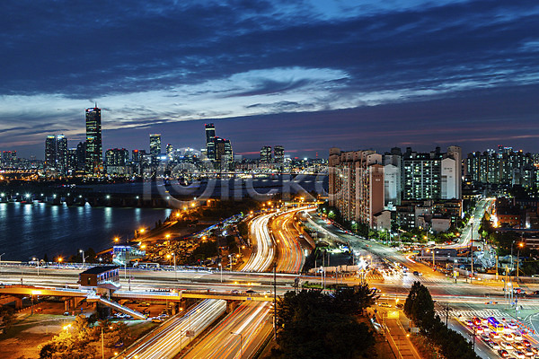 사람없음 JPG 포토 국내여행 궤적 도시 도시풍경 빌딩 서울 야경 야외 여의도 용산 전경 풍경(경치) 하늘 한강 한국