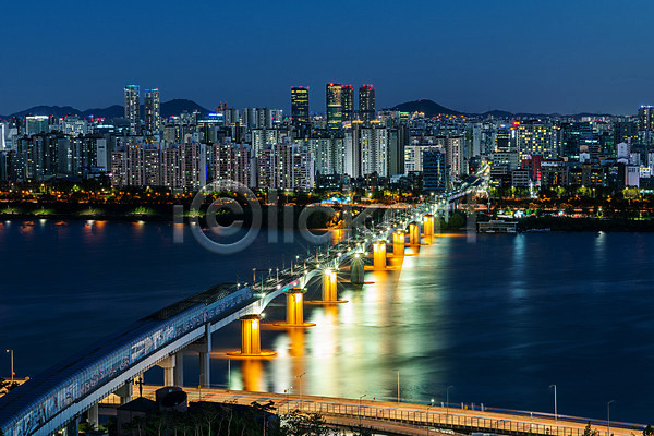 사람없음 JPG 포토 국내여행 다리(건축물) 당산철교 도시 도시풍경 서울 야경 야외 전경 풍경(경치) 한강 한강다리 한국