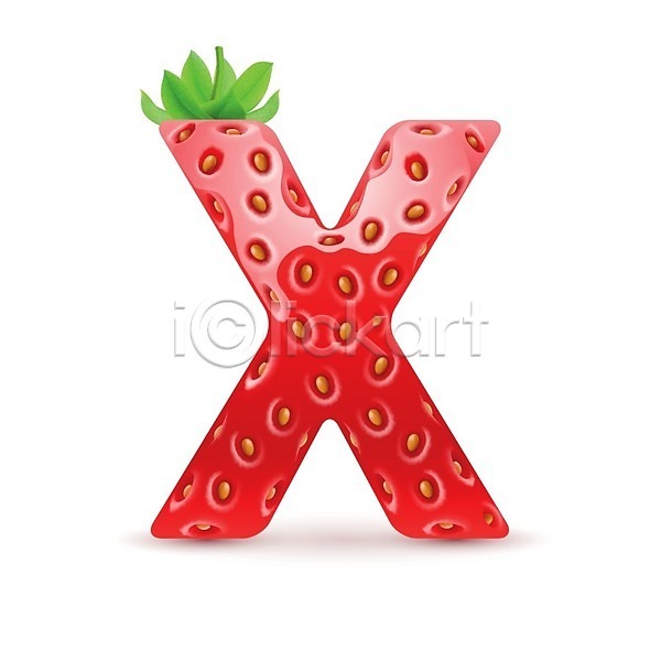 사람없음 EPS 일러스트 해외이미지 X 금지 대문자 딸기 맛있는 모양 빨간색 아니오 알파벳 텍스트 해외202004