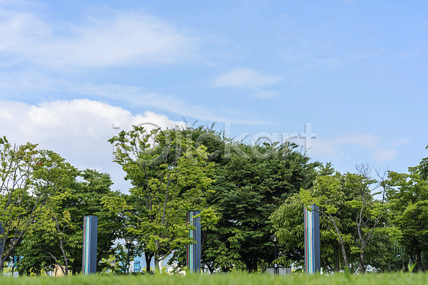 사람없음 JPG 포토 구름(자연) 나무 맑음 야외 여름(계절) 여름풍경 잔디 주간 풍경(경치) 하늘 힐링