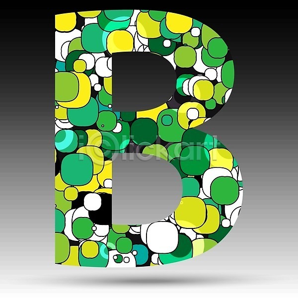 사람없음 EPS 일러스트 해외이미지 B 그래픽 대문자 물방울무늬 알파벳 초록색 텍스트 해외202004