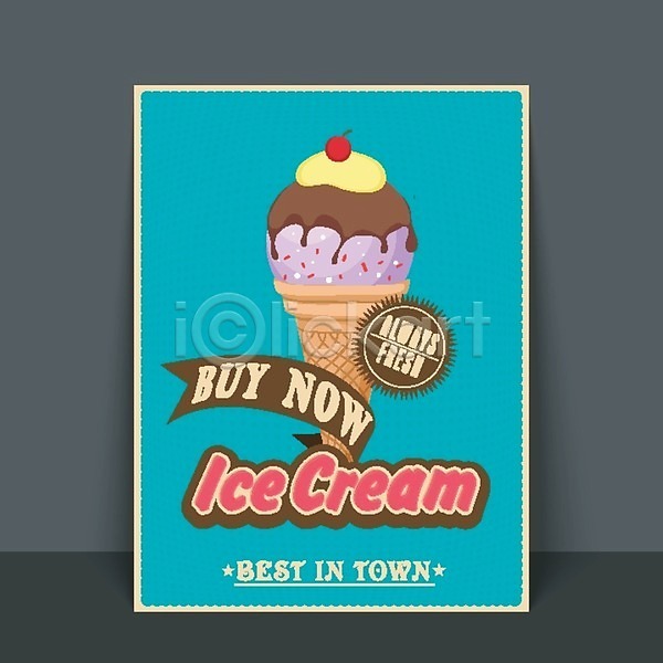 사람없음 EPS 일러스트 해외이미지 디저트 맛있는 생일카드 아이스크림 음식 초록색 축하카드 카드(감사) 파티 해외202004
