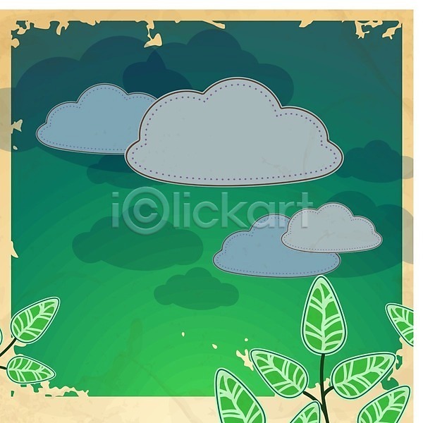 사람없음 EPS 일러스트 해외이미지 백그라운드 식물 에코 여름(계절) 잎 청록색 초록색 하늘 해외202004 환경