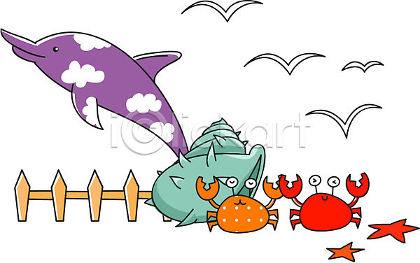 사람없음 EPS 아이콘 갈매기 게 고래 돌고래 동물 바다동물 불가사리 소라 울타리 척추동물 포유류