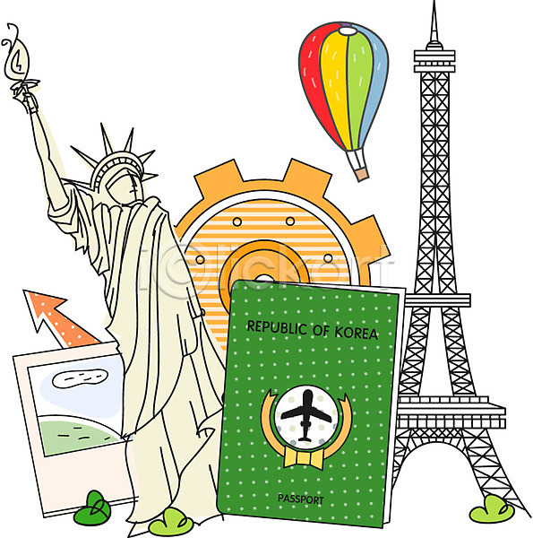 사람없음 EPS 아이콘 관광지 세계문화유산 세계여행 에펠탑 여권 여행 열기구 오브젝트 자유의여신상