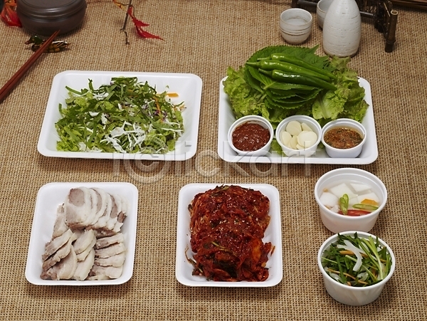 사람없음 JPG 포토 김치 보쌈 실내 쌈 야식 양념 요리 음식 장 쟁반국수 한국 한식