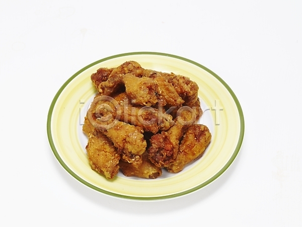 사람없음 JPG 포토 그릇 누끼 스튜디오촬영 안주 야식 요리 음식 접시 치킨 통닭 한국 한식 후라이드치킨