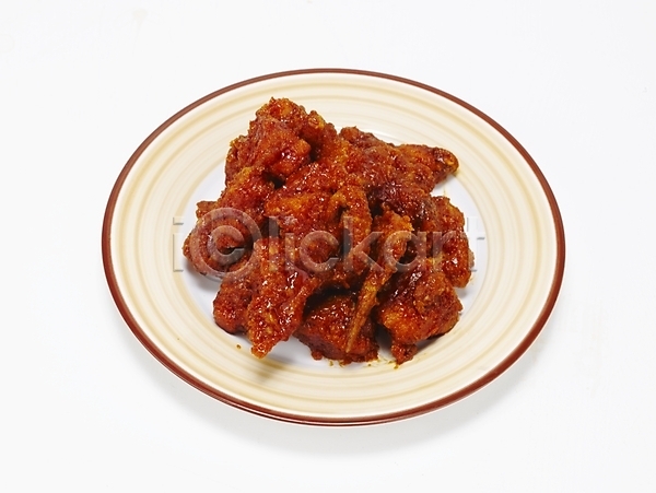 사람없음 JPG 포토 그릇 누끼 스튜디오촬영 안주 야식 양념치킨 요리 음식 접시 치킨 통닭 한국 한식