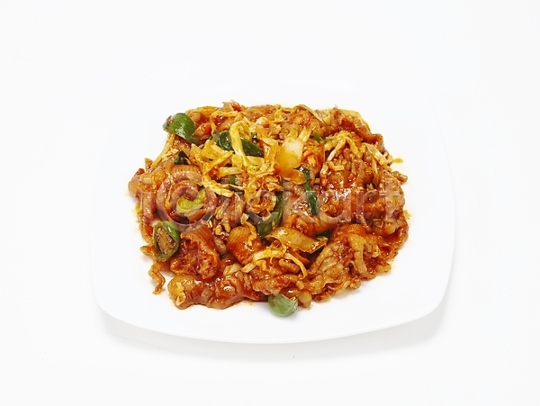 사람없음 JPG 포토 그릇 누끼 닭고기 닭발 볶음 스튜디오촬영 안주 야식 요리 음식 접시 한국 한식