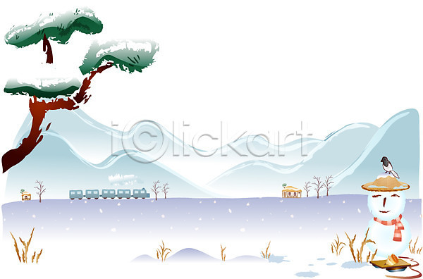 사람없음 EPS 일러스트 고건축 기차 까치 눈사람 명절 백그라운드 산 새해 설날 소나무 썰매 야외 초가집 팽이 풍경(경치) 하늘 한국 한국전통