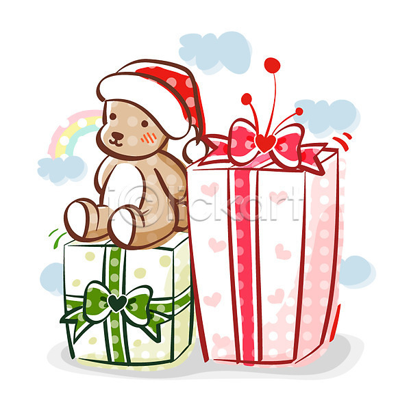 사람없음 EPS 아이콘 큐티아이콘 곰 곰인형 기념일 선물 선물상자 오브젝트 크리스마스