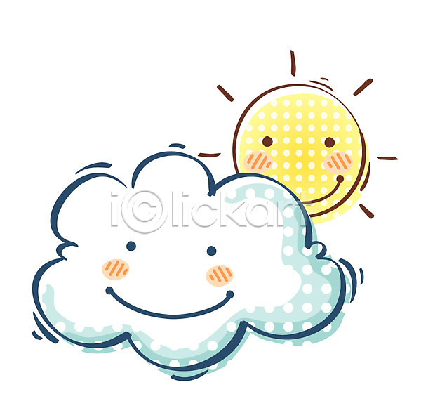 사람없음 EPS 아이콘 큐티아이콘 구름(자연) 날씨 맑음 자연 자연요소 캐릭터 태양 해 흐림