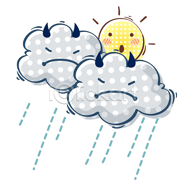 사람없음 EPS 아이콘 큐티아이콘 구름(자연) 날씨 먹구름 비(날씨) 비구름 빗방울 자연 자연요소 캐릭터 태양