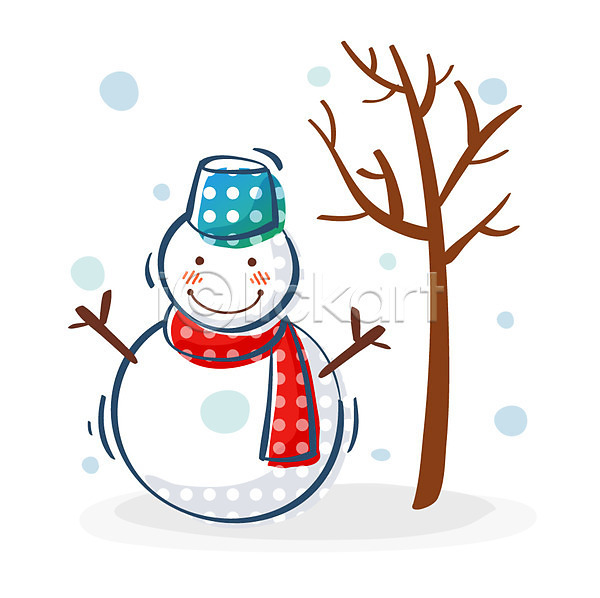 사람없음 EPS 아이콘 큐티아이콘 나무 날씨 눈(날씨) 눈사람 자연