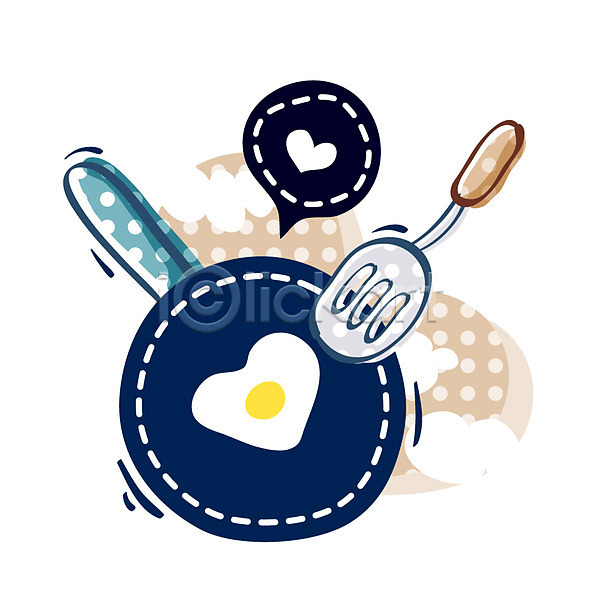 사람없음 EPS 아이콘 큐티아이콘 계란 계란프라이 식재료 알 음식 프라이팬 후라이