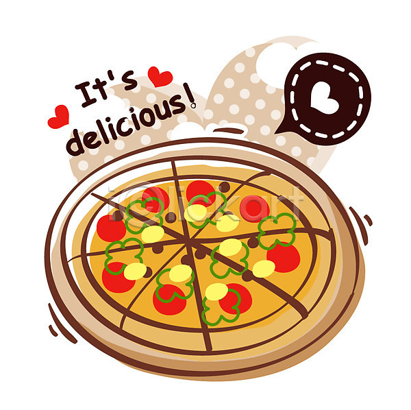 사람없음 EPS 아이콘 큐티아이콘 서양음식 음식 피자