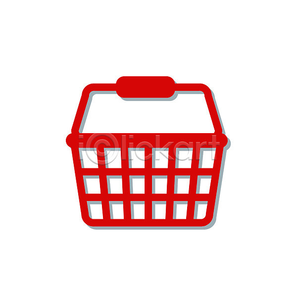 사람없음 EPS 심플아이콘 아이콘 바구니 빨간색 생활용품 쇼핑 장바구니 주방용품 컬러 픽토그램