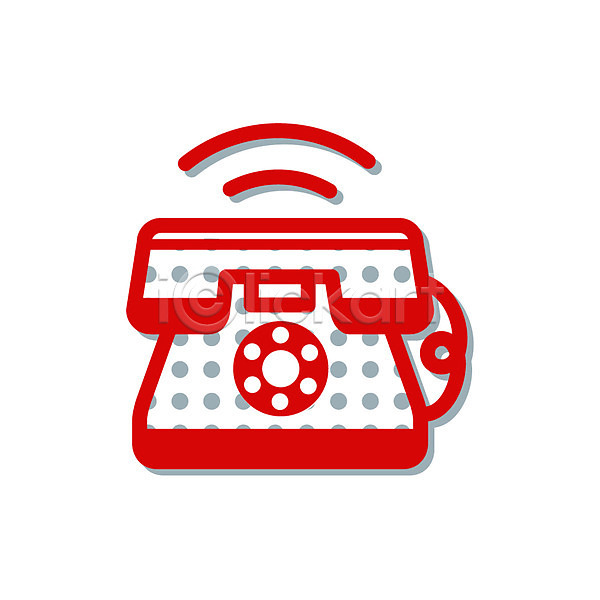 사람없음 EPS 심플아이콘 아이콘 빨간색 전화기 컬러 통신기기 픽토그램
