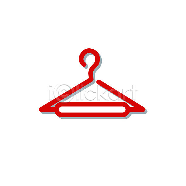 사람없음 EPS 심플아이콘 아이콘 빨간색 생활용품 옷걸이 컬러 픽토그램