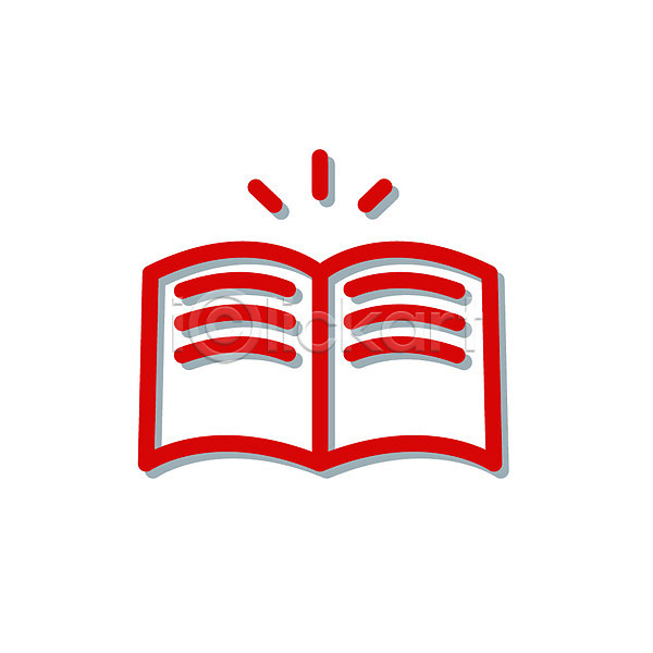 사람없음 EPS 심플아이콘 아이콘 간행물 문구용품 빨간색 책 컬러 픽토그램