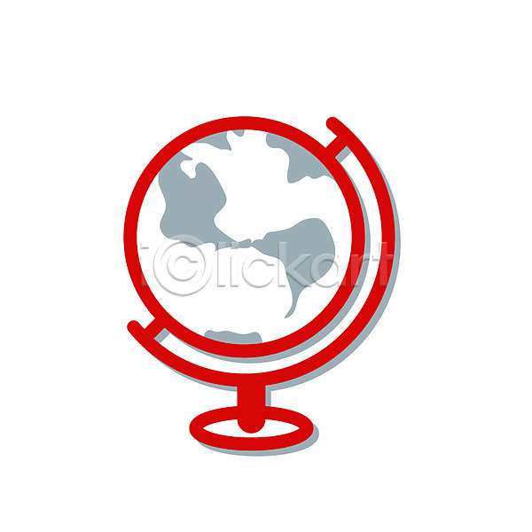 사람없음 EPS 심플아이콘 아이콘 빨간색 사무용품 지구 지구본 컬러 픽토그램