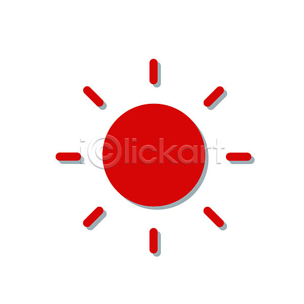 사람없음 EPS 심플아이콘 아이콘 날씨 맑음 빨간색 자연요소 자연현상 컬러 태양 픽토그램 해