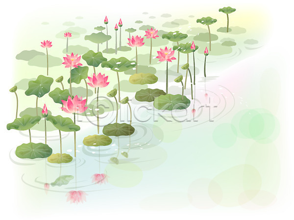 사람없음 EPS 일러스트 템플릿 꽃 꽃백그라운드 백그라운드 식물 여름꽃 연꽃(꽃) 자연