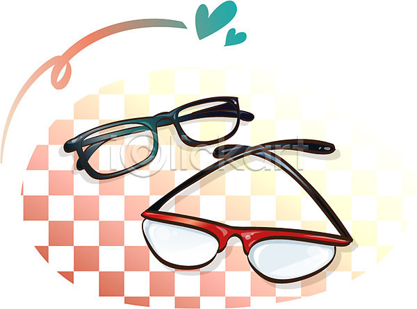 사람없음 EPS 아이콘 뿔테 안경 오브젝트 잡화