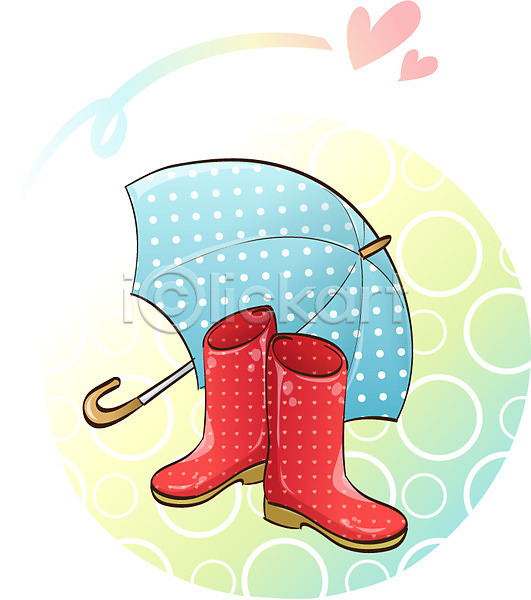 사람없음 EPS 아이콘 오브젝트 우산 잡화 장화