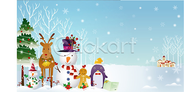 사람없음 EPS 일러스트 겨울 계절 기념일 나무 눈(날씨) 눈사람 루돌프 선물 야외 장식 전나무 종교 주택 쿠키 크리스마스 크리스마스카드 크리스마스트리 펭귄