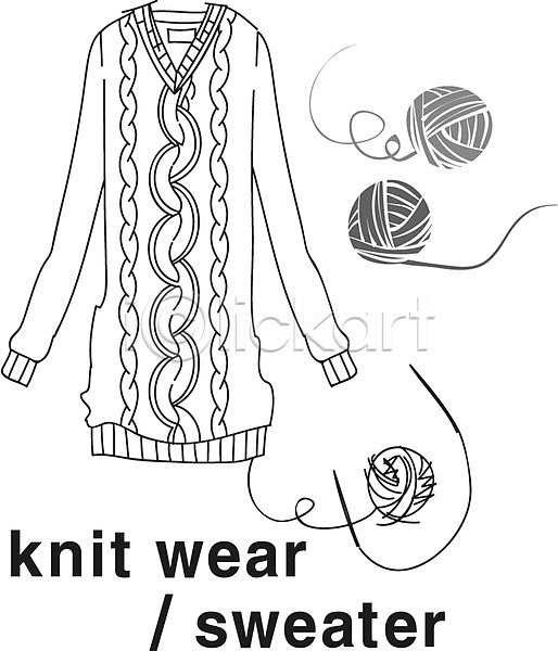 사람없음 EPS 라인아이콘 아이콘 흑백 니트 단어 스웨터 실 영어 영어교육 옷