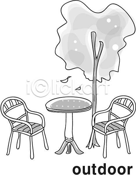 사람없음 EPS 라인아이콘 아이콘 흑백 가구 나무 단어 식탁 아웃도어 야외 영어 영어교육 의자 탁자