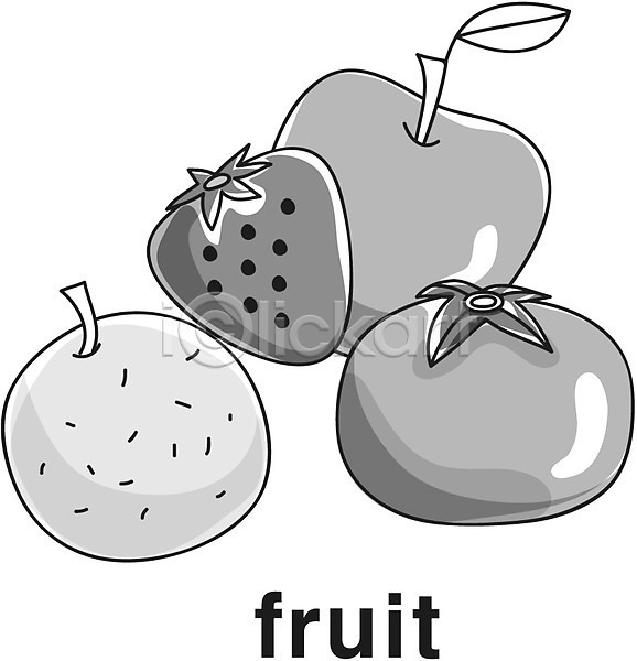 사람없음 EPS 라인아이콘 아이콘 흑백 감 과일 귤 농작물 단어 딸기 배(과일) 사과(과일) 식물 영어 영어교육 음식