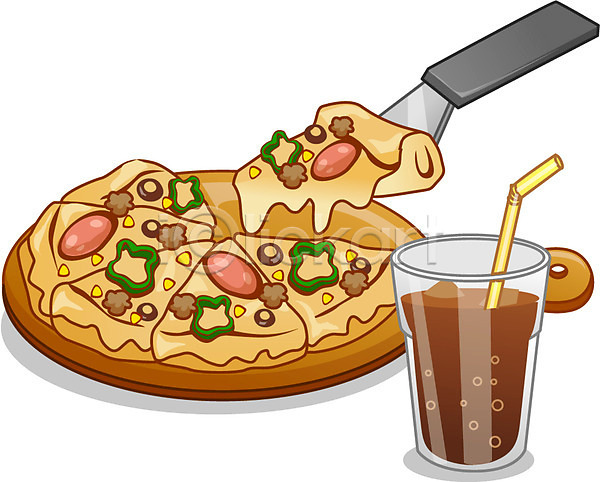 사람없음 EPS 아이콘 큐티아이콘 하이앵글 서양음식 음식 이탈리아음식 콜라 피자