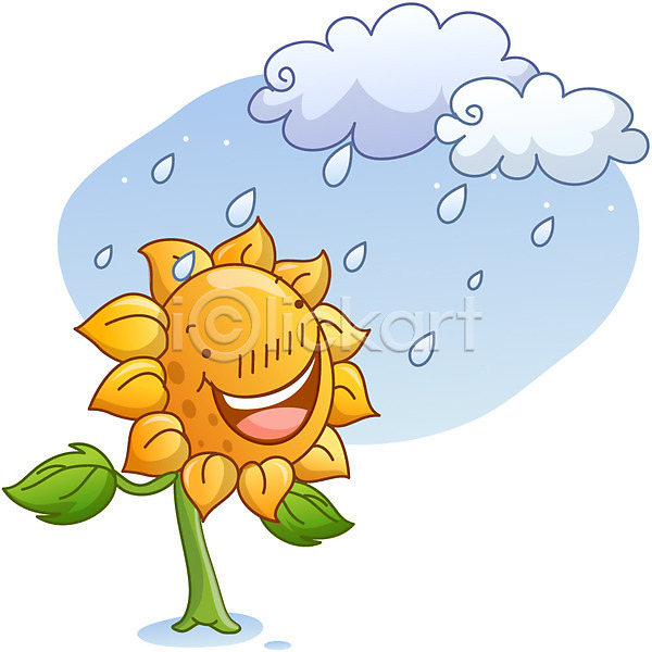 사람없음 EPS 아이콘 큐티아이콘 계절 구름(자연) 꽃 날씨 비(날씨) 식물 야외 얼굴 여름(계절) 웃음 캐릭터 해바라기