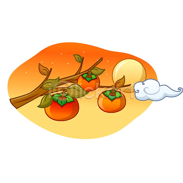 사람없음 EPS 아이콘 큐티아이콘 가을(계절) 감 계절 과일 나무 명절 식물 추석 한국