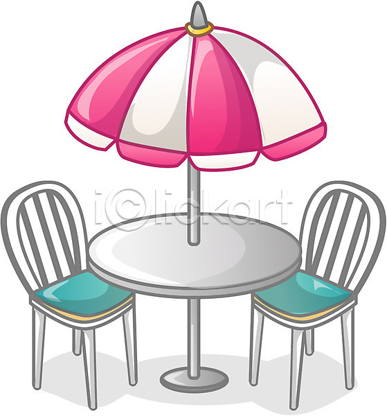 사람없음 EPS 아이콘 큐티아이콘 가구 식탁 의자 탁자 파라솔