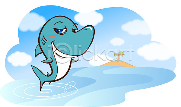 사람없음 EPS 일러스트 고래 동물 동물캐릭터 바다 바다동물 상어 섬 애니멀프린트 야외 야자수 주간 척추동물 캐릭터 포유류 한마리